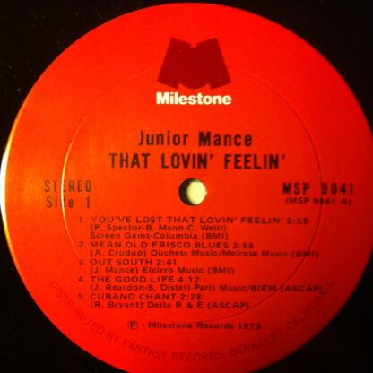 Junior Mance - That Lovin' Feelin' (LP, Album, RE) - Image 3