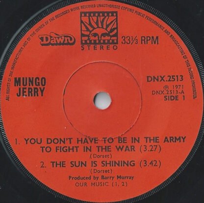 Mungo Jerry - You Don't Have To Be In The Army To Fight In The War (7", Maxi) - Image 3