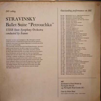 I. Stravinsky* - USSR State Symphony Orchestra* Conductor K. Ivanov* - Petrushka, Funny Scenes In Four Pictures (LP) - Image 2