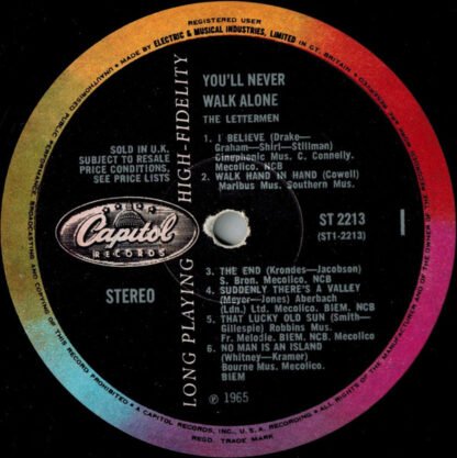 The Lettermen - You'll Never Walk Alone (LP) - Image 3