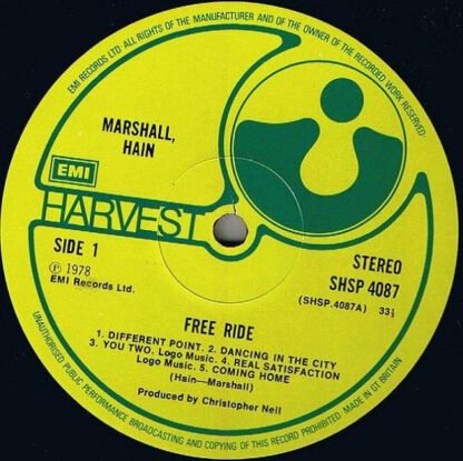 Marshall Hain - Free Ride (LP, Album) - Image 3