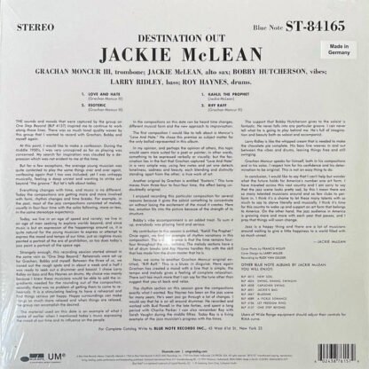 Jackie McLean - Destination... Out! (LP, Album, RE, 180) - Image 2