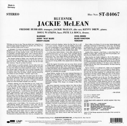 Jackie McLean - Bluesnik (LP, Album, RE, 180) - Image 2