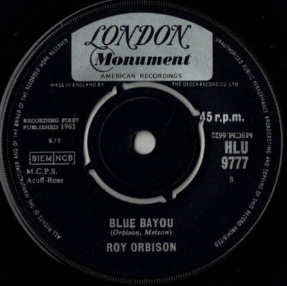 Roy Orbison - Blue Bayou / Mean Woman Blues (7", Single)