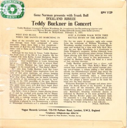 Teddy Buckner - Teddy Buckner In Concert (7", EP) - Image 2