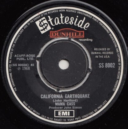 Mama Cass* - California Earthquake (7", Single)