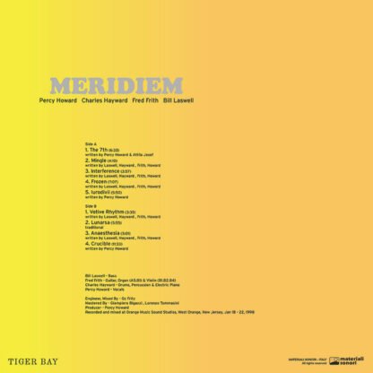 Percy Howard, Charles Hayward, Fred Frith, Bill Laswell - Meridiem (LP, Album, RE) - Image 2