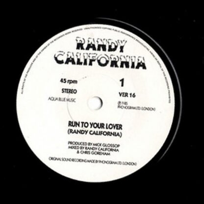 Randy California - Run To Your Lover (7") - Image 3