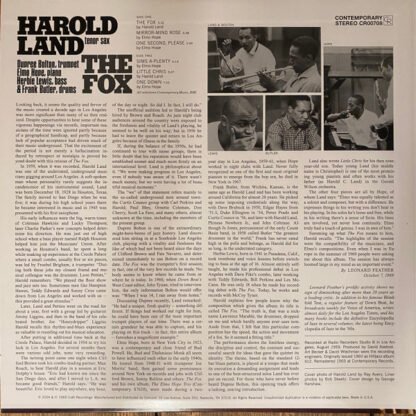 Harold Land - The Fox (LP, Album, RE, RM, 180) - Image 2