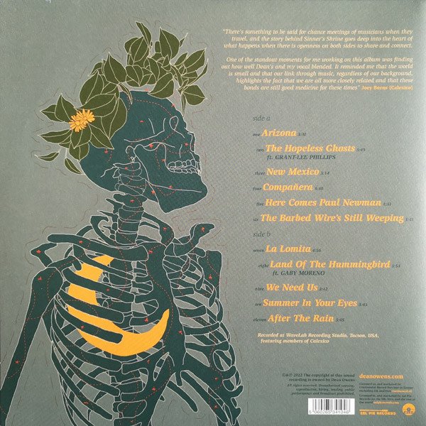 Dean Owens - Sinner's Shrine (LP, Album, Tur) - Image 2