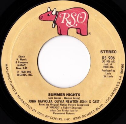 John Travolta, Olivia Newton-John & Cast* / Louis St. Louis - Summer Nights / Rock 'N' Roll Party Queen (7", Single, Styrene, Pit)