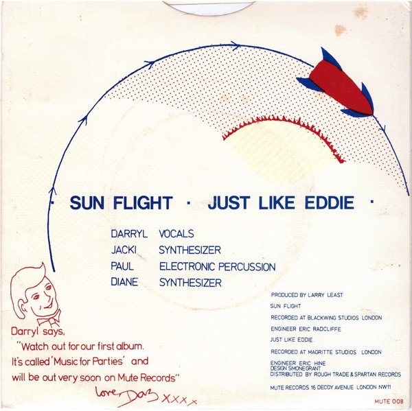 Silicon Teens - Just Like Eddie / Sun Flight (7", Single) - Image 2
