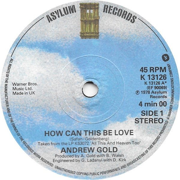 Andrew Gold - How Can This Be Love (7", Single) - Image 3
