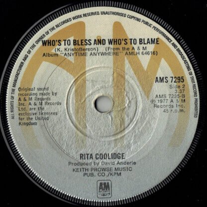 Rita Coolidge - We're All Alone (7", Single, Sol) - Image 2