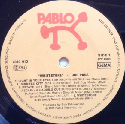 Joe Pass - Whitestone (LP, Album) - Image 3