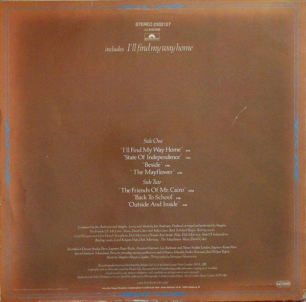 Jon And Vangelis* - The Friends Of Mr. Cairo (LP, Album, RE) - Image 2