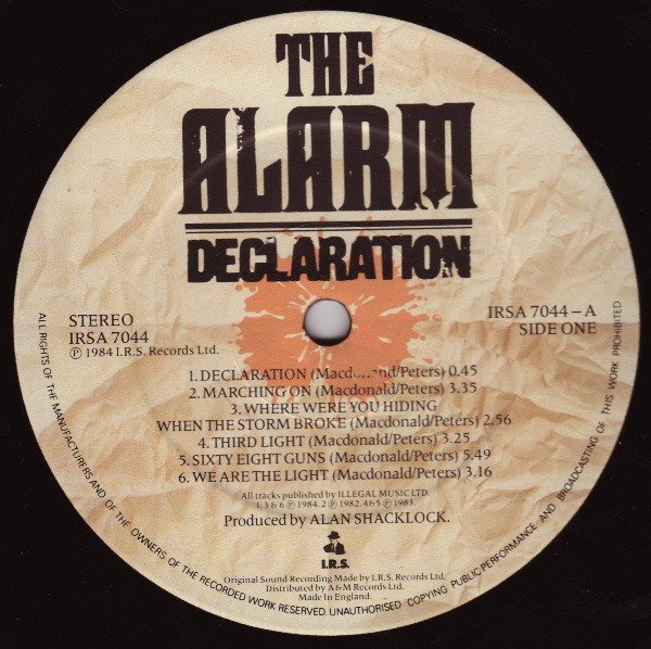 The Alarm - Declaration (LP, Album) - Image 3