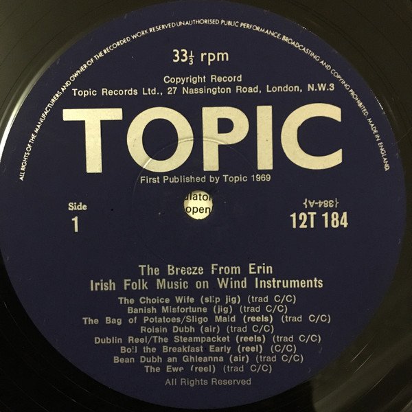 Various - The Breeze From Erin - Irish Folk Music On Wind Instruments (LP, Album, Mono) - Image 3