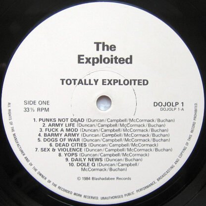 The Exploited - Totally Exploited (LP, Comp) - Image 3