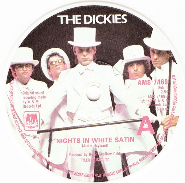 The Dickies - Nights In White Satin (7", Single, Whi) - Image 3