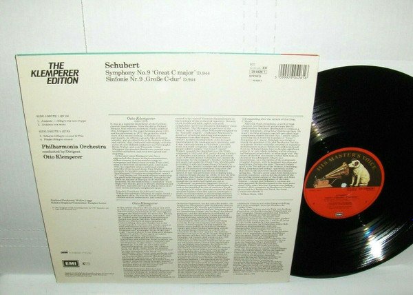 Schubert*, The Philharmonia Orchestra*, Otto Klemperer - Symphony No. 9 "Great" C Major/ Sinfonie Nr. 9 "Grosse" C-dur (LP, RE, RM, DMM) - Image 2