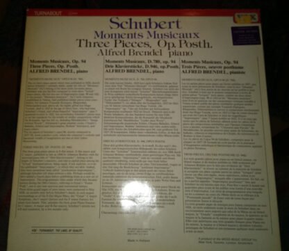 Schubert* / Alfred Brendel - Moments Musicaux Op. Posth / Three Pieces Op. Posth. (LP) - Image 2