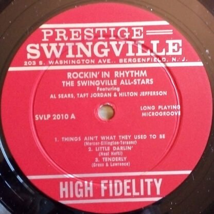 The Swingville All-Stars* : Al Sears / Taft Jordan / Hilton Jefferson - Rockin' In Rhythm (LP, Album, Mono) - Image 3