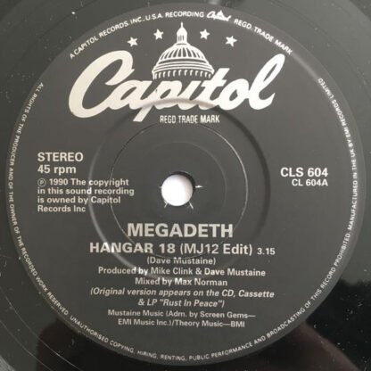 Megadeth - Hangar 18 (7", Single, Ltd, Pat) - Image 3