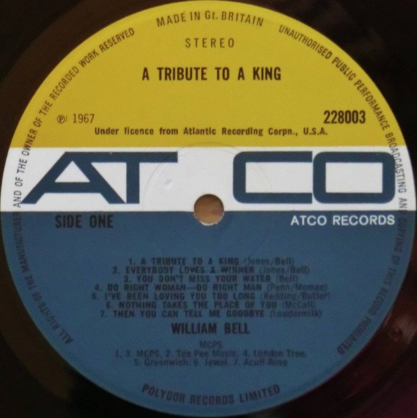 William Bell - A Tribute To A King (LP, Album) - Image 3