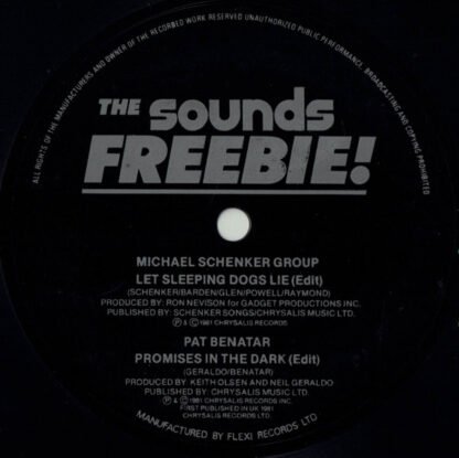 Michael Schenker Group* / Pat Benatar - The Sounds Freebie! (Flexi, 7", S/Sided) - Image 3