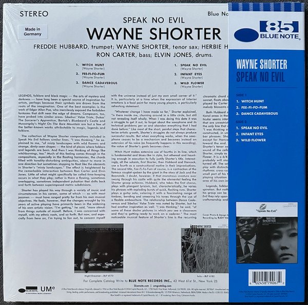 Wayne Shorter - Speak No Evil (LP, Album, Ltd, RE, Blu) - Image 2