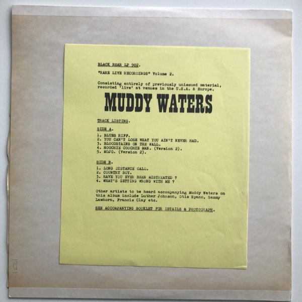 Muddy Waters - Rare Live Recordings Volume Two (LP, Ltd) - Image 2