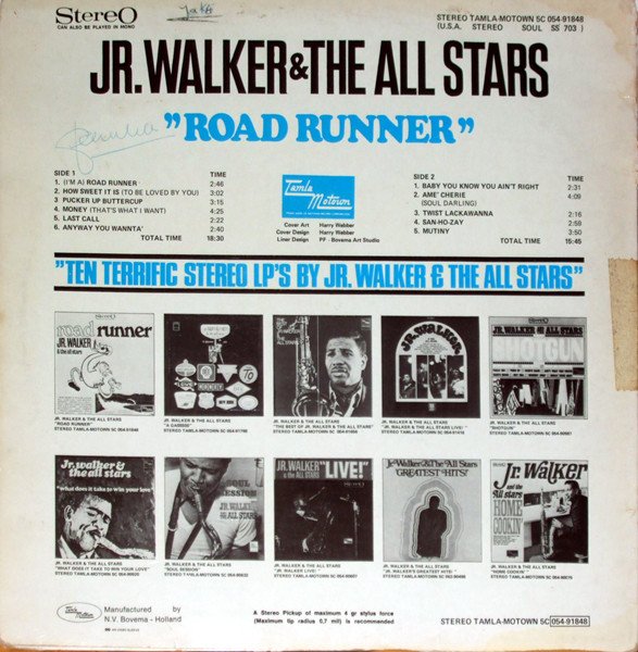 Junior Walker & The All Stars - Road Runner (LP, Album, RE) - Image 2