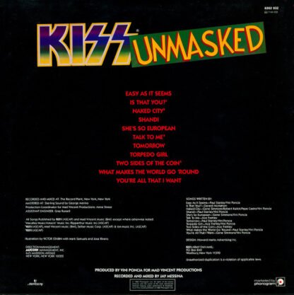 Kiss - Unmasked (LP, Album) - Image 2