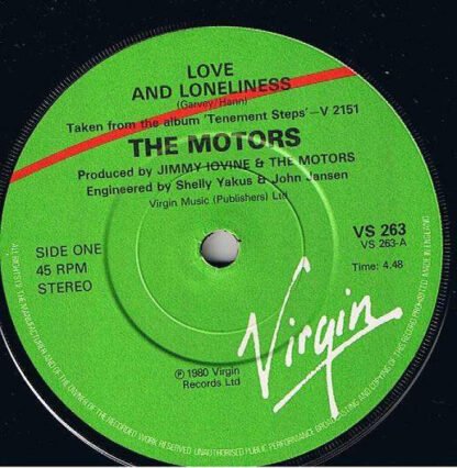 The Motors - Love And Loneliness (7", Single) - Image 3