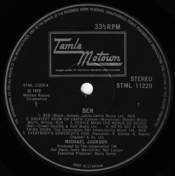 Michael Jackson - Ben (LP, Album) - Image 3