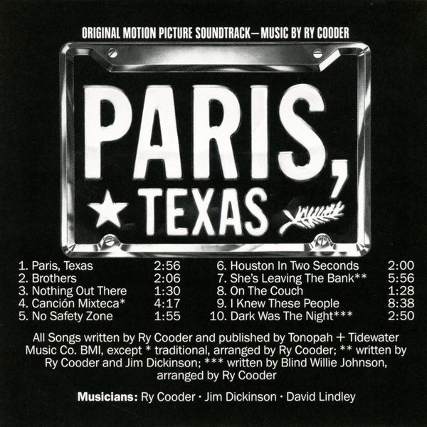 Ry Cooder - Paris, Texas - Original Motion Picture Soundtrack (CD, Album, RE, Cin) - Image 3