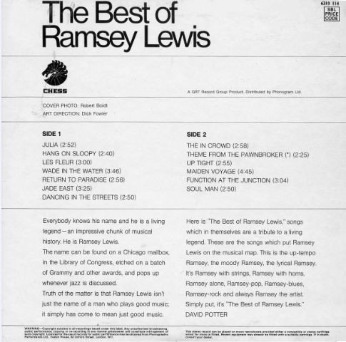 Ramsey Lewis - The Best Of Ramsey Lewis (LP, Comp) - Image 2
