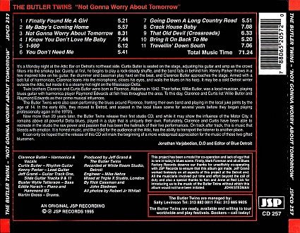 The Butler Twins - Not Gonna Worry About Tomorrow (CD, Album) - Image 2