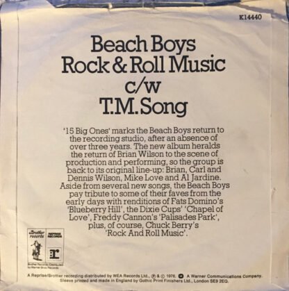 The Beach Boys - Rock And Roll Music (7", Single, Sol) - Image 2