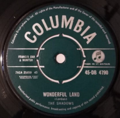 The Shadows - Wonderful Land (7", Single, Gre)