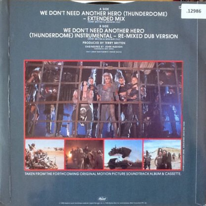 Tina Turner - We Don't Need Another Hero (Thunderdome) - Extended Mix (12", Single) - Image 2