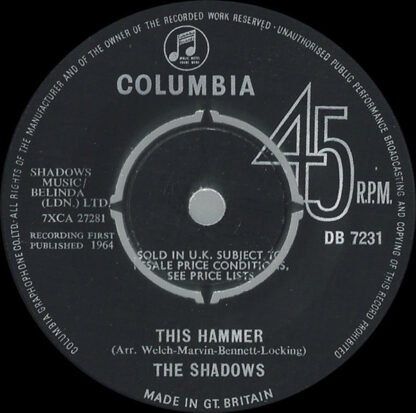 The Shadows - Theme For Young Lovers (7", Single) - Image 2