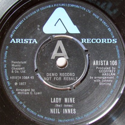 Neil Innes - Lady Mine (7", Promo) - Image 2