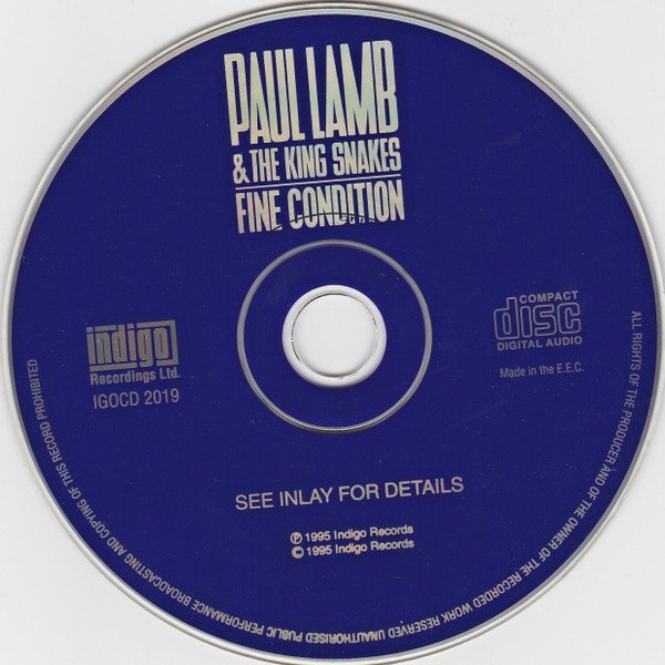 Paul Lamb & The King Snakes - Fine Condition (CD, Album) - Image 3