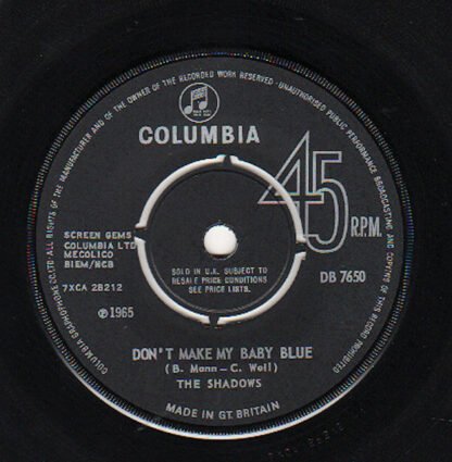 The Shadows - Don't Make My Baby Blue  (7", Single)