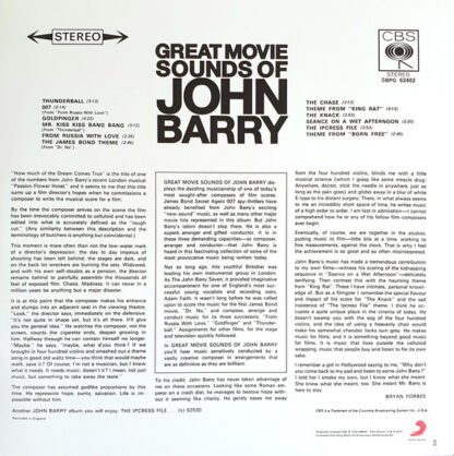 John Barry & His Orchestra - The Great Movie Sounds Of John Barry (LP, Comp, RE, RM, 180) - Image 2