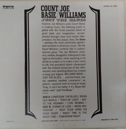 Count Basie / Joe Williams - Just The Blues (LP, Album) - Image 2