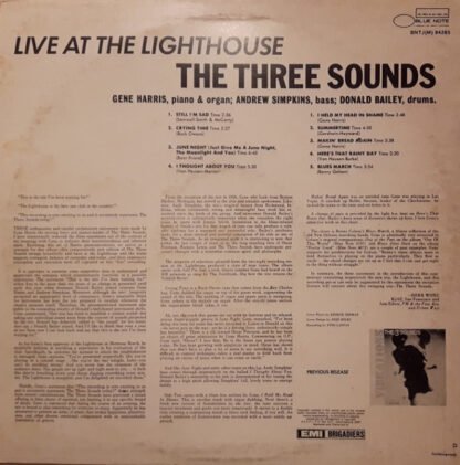 The Three Sounds - Live At The Lighthouse (LP, Album, RE) - Image 2