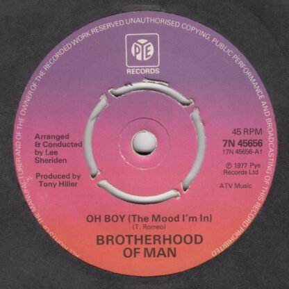 Brotherhood Of Man - Oh Boy (The Mood I'm In) (7", Single, Kno)